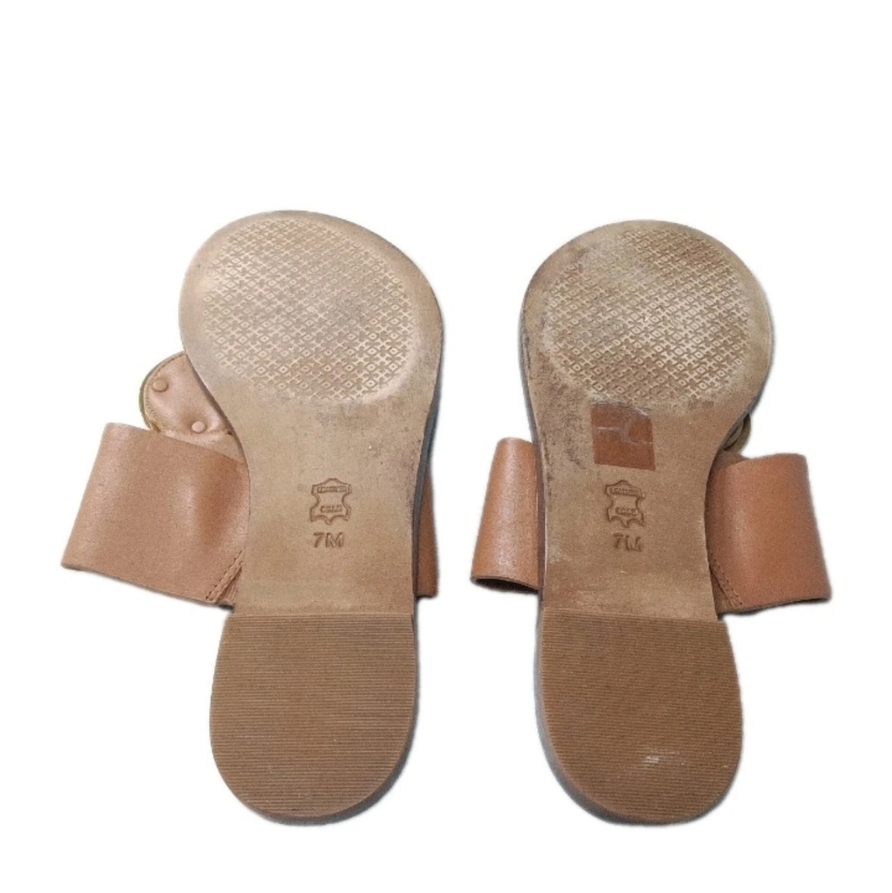 Tory Burch Patos Disk Leather Sandals Women's Shoes Size 7 M Brown - Picture 6 of 7